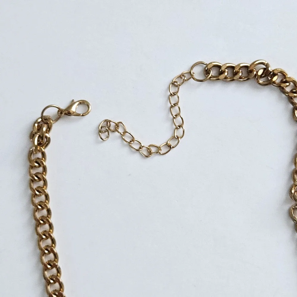 Statement Necklace Goldtone Rhinestone Beaded Retro Cocktail Midcentury Classic